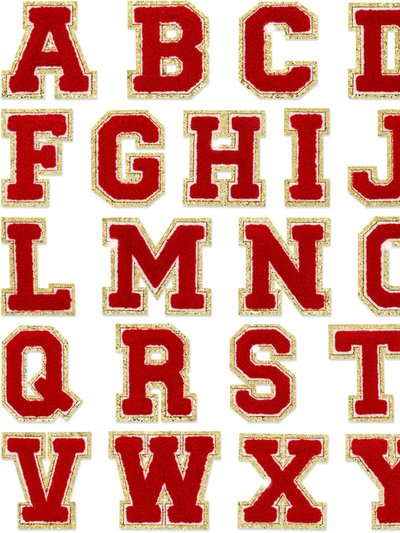 Threaded Pear Red Self Adhesive Chenille Letters Patches product