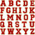 Red Self Adhesive Chenille Letters Patches - Red