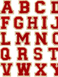 Red Self Adhesive Chenille Letters Patches - Red
