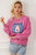 Regina Chic Tiger Embroidered Casual Sweatshirt - Rose