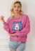Regina Chic Tiger Embroidered Casual Sweatshirt - Rose