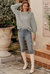 Remi Cable Knit Sleeve Sweater - Gray