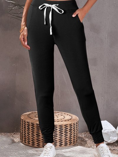 Threaded Pear River Drawstring Waist Pocketed Leggings product