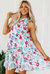 Selene Frill Mock Neck Sleeveless Tiered Floral Dress