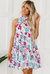 Selene Frill Mock Neck Sleeveless Tiered Floral Dress