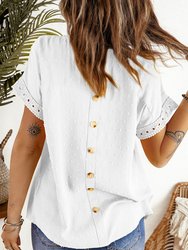 Shelby Swiss Dot Lace Short Sleeve Top