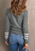 Sophie Striped Sleeve Plain Knit Sweater