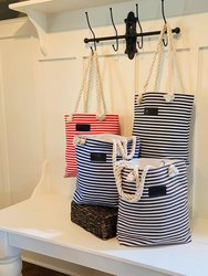 Striped Canvas Tote Bag