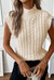 Sylvia Cable Knit High Neck Sweater Vest