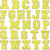 Yellow Self Adhesive Chenille Letters Patches - Yellow