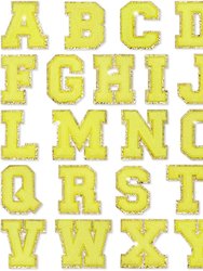 Yellow Self Adhesive Chenille Letters Patches - Yellow