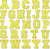 Yellow Self Adhesive Chenille Letters Patches - Yellow