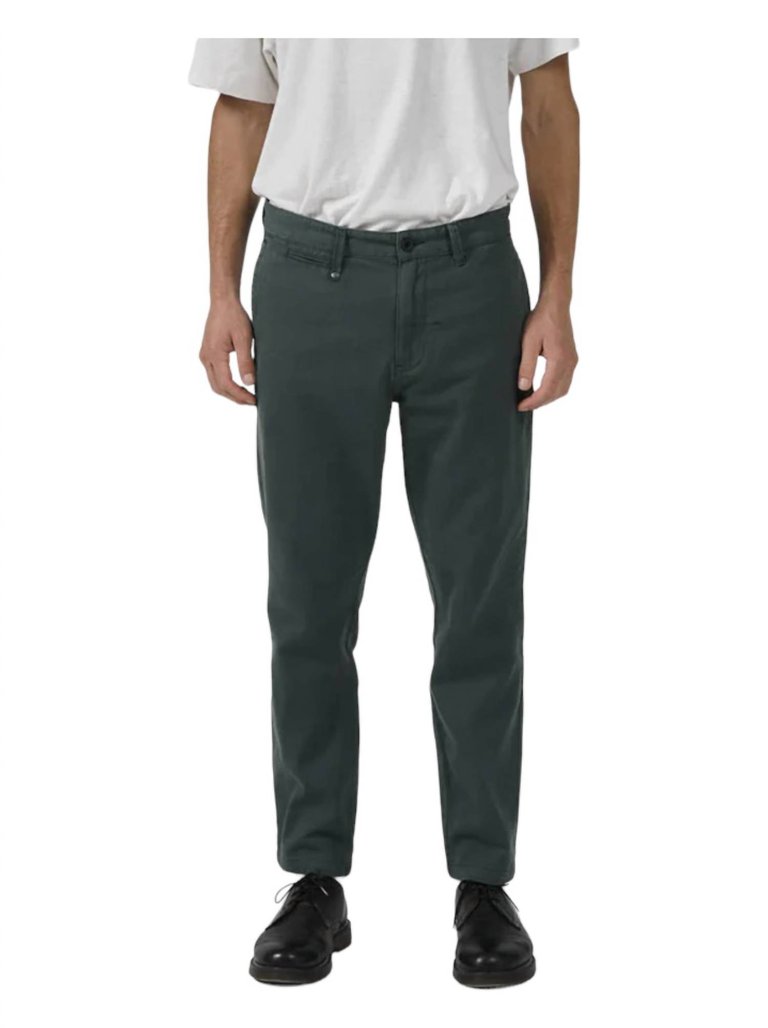 Minimal Chopped Chino Pants In Mallard Green - Mallard Green