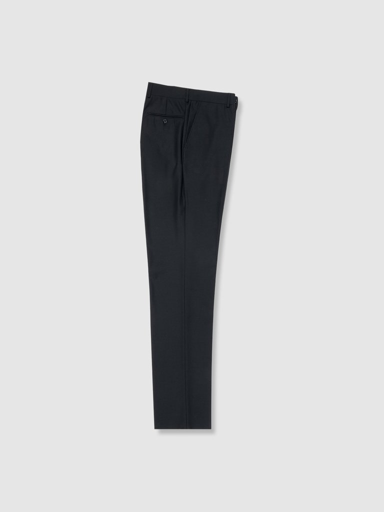 Black Slim Fit Pure Wool Dress Pants - Black