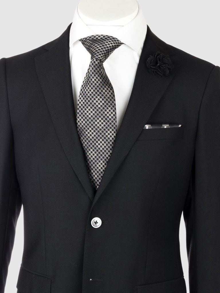 Porto Black, Slim Fit, Pure Wool Suit