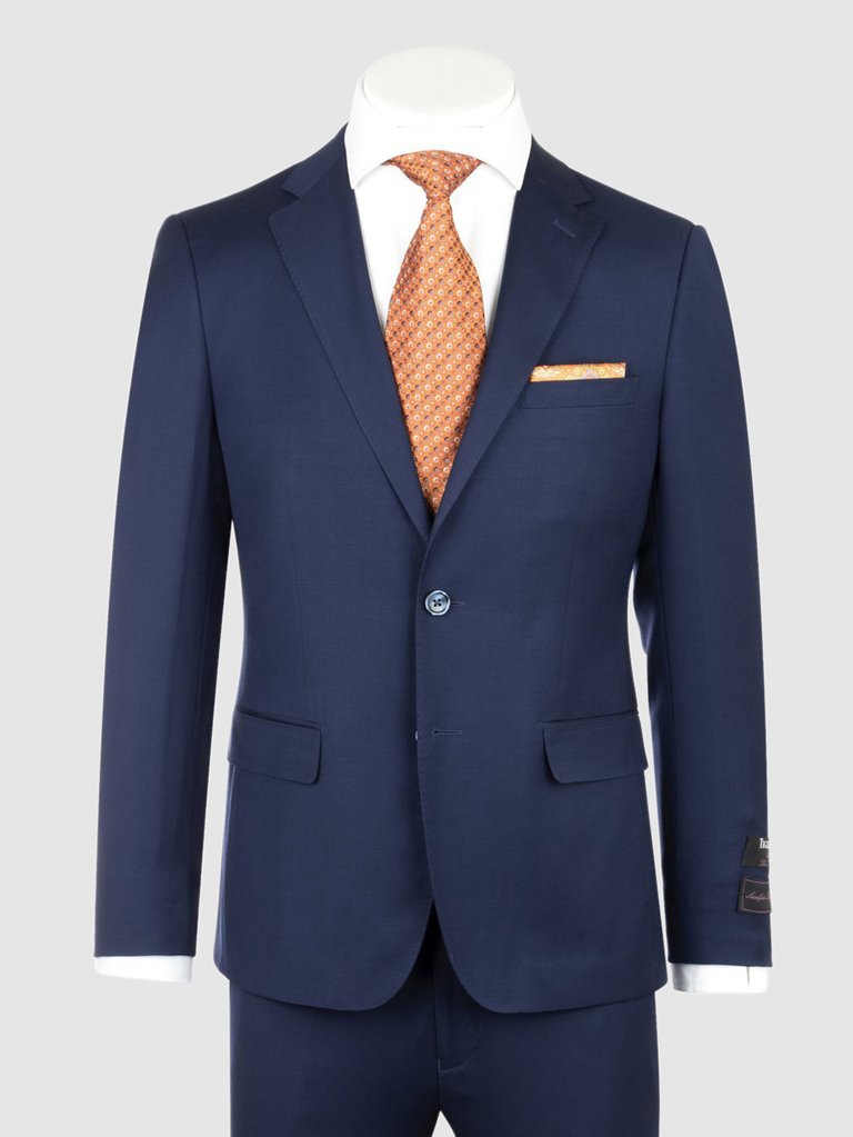 Porto French Blue, Slim Fit, Pure Wool Suit - Porto French Blue
