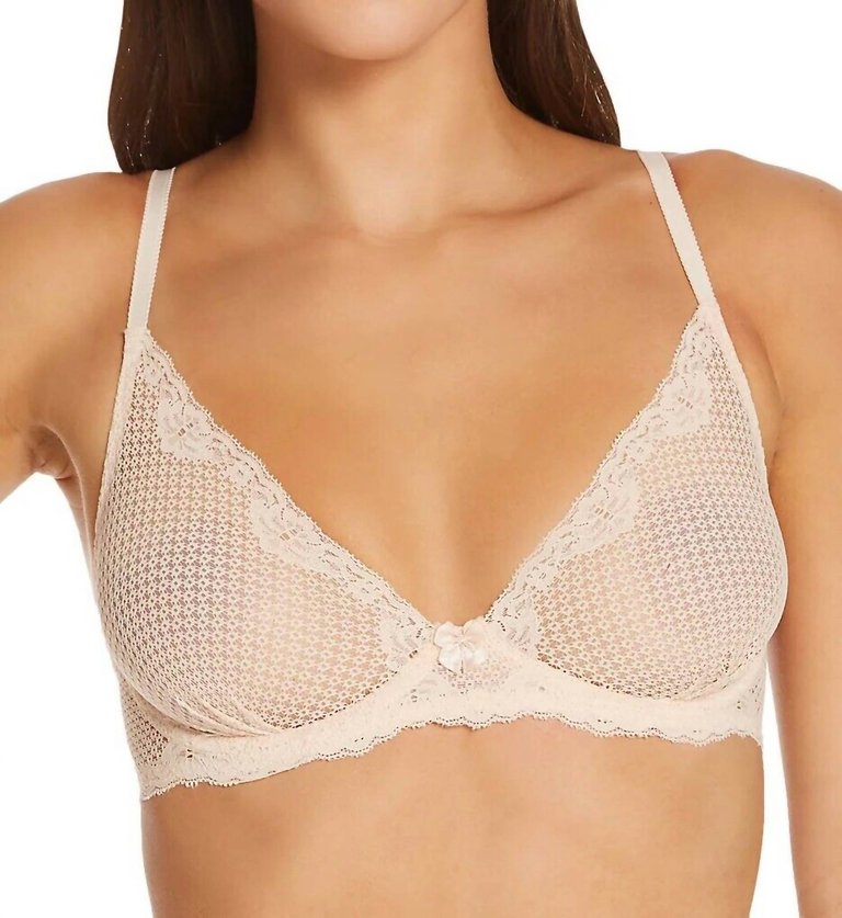 Alice Lace Plunge Bra In Beige - Beige