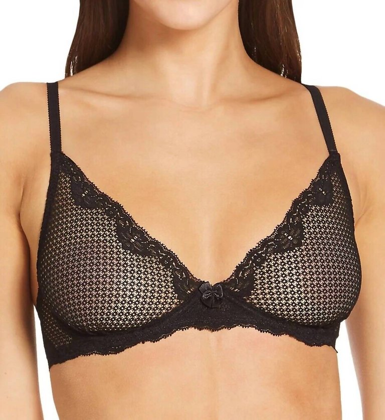 Alice Lace Plunge Bra In Black - Black