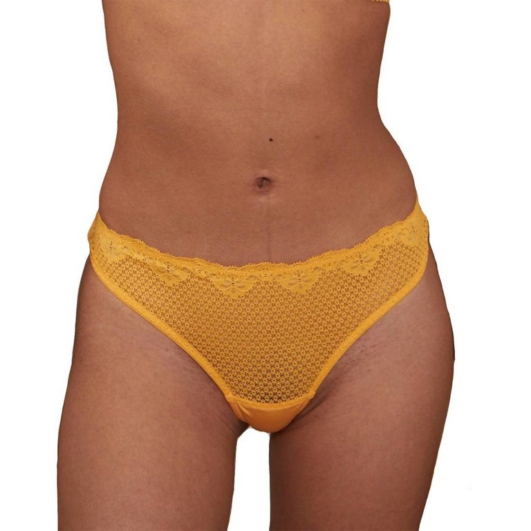 Duet Lace Low Rise Thong In Marigold - Marigold