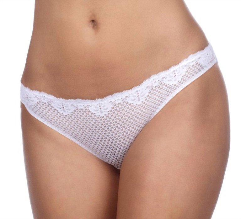 Duet Lace Low Rise Thong In White - White