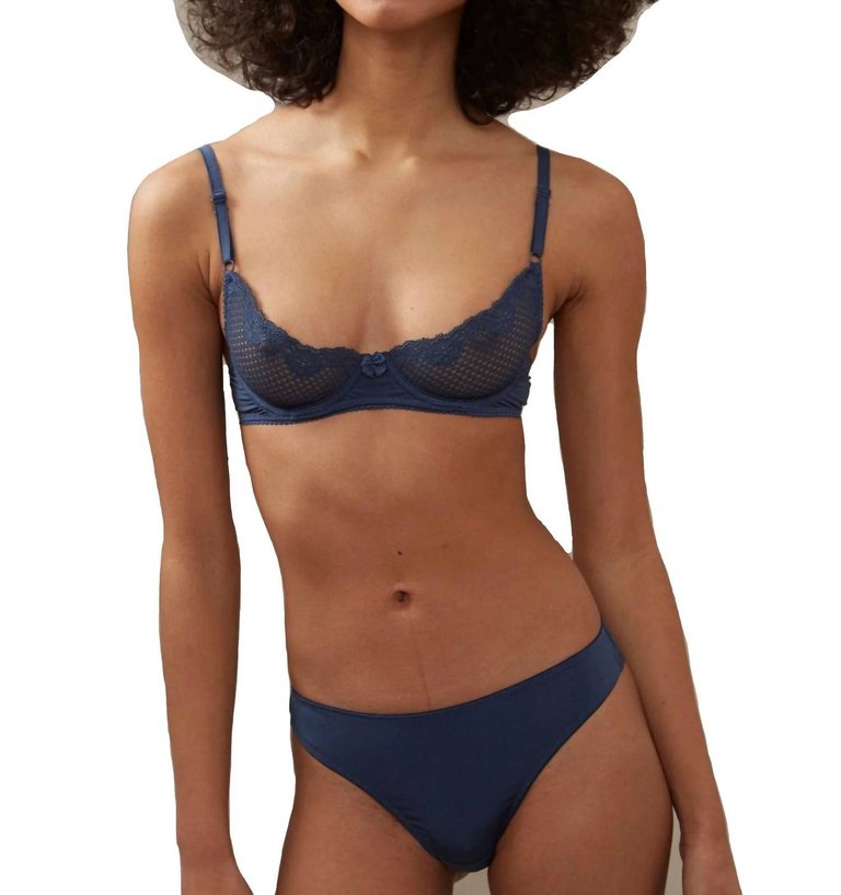 Duet Lace Underwire Demi Bra In Dark Denim - Dark Denim