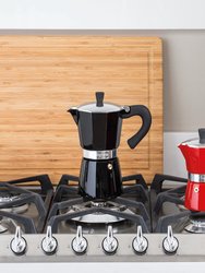 Coffee Star 6C Moka Pot, Red