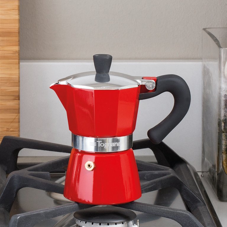 Coffee Star 6C Moka Pot, Red