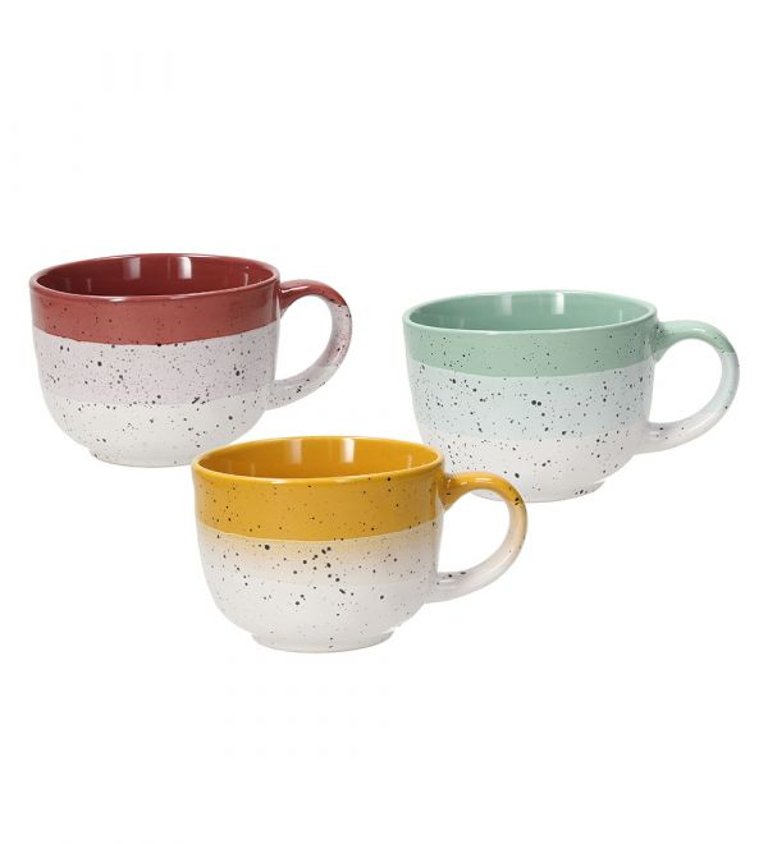 Louise Layers Breakfast Stoneware Mugs, Set of 6 - Multicolor