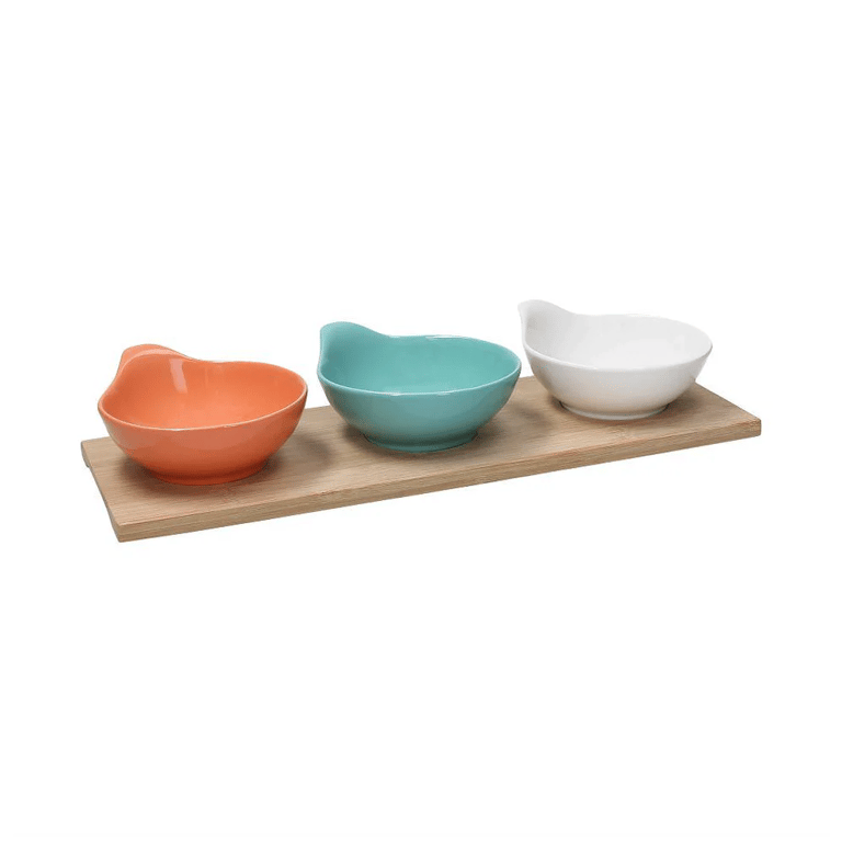 Nairobi Tapas Multicolor Bowls with Tray, Set of 3 - Multi Color