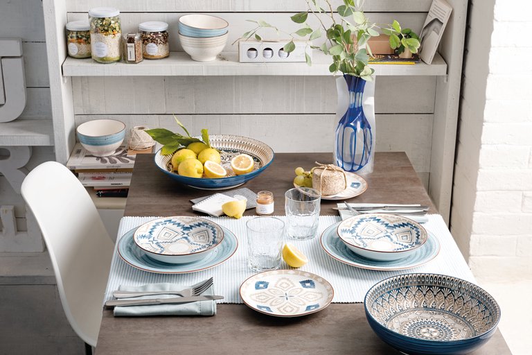 Tognana by Widgeteer Metropol Casablanca 18PC Table Set: (6) 10.5" Dinner Plates(6) 8" Soup Plates (6) 8" Dessert Plates