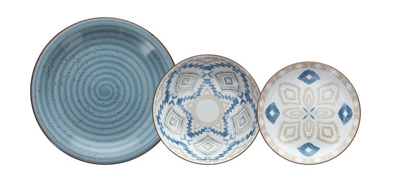 Tognana by Widgeteer Metropol Casablanca 18PC Table Set: (6) 10.5" Dinner Plates(6) 8" Soup Plates (6) 8" Dessert Plates