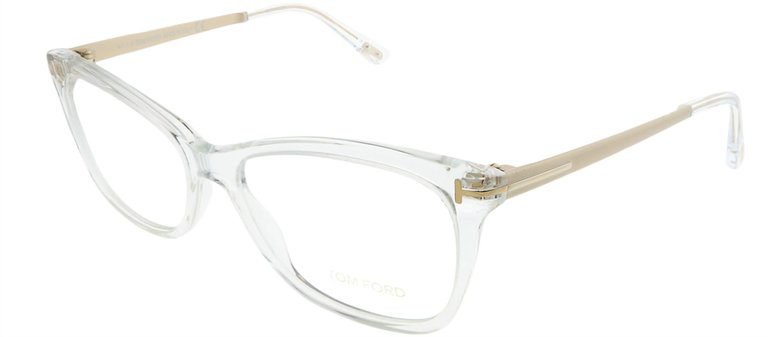 Rectangle Plastic Clear Eyeglasses In Gold