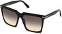 Sabrina Sunglasses - Shiny Black/Smoke Gradient Yellow Lenses