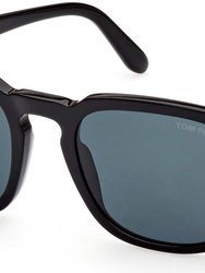 TF Avery Sunglasses - Shiny Black/Dark Teal Lenses
