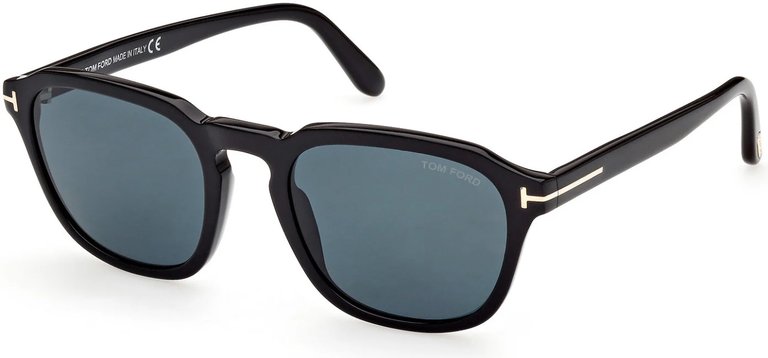 TF Avery Sunglasses - Shiny Black/Dark Teal Lenses