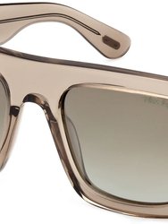 TF Fausto Sunglasses - Shiny Transparent Oyster/Gradient Brown