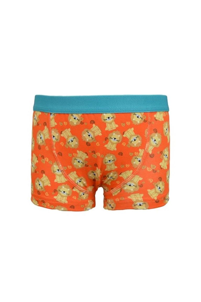 Boys Safari Print Trunks (Pack Of 3) - Blue/Gray/Orange