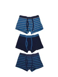 Tom Franks Boys Trunks With Keyhole Underwear (3 Pack) (NAVY/BLUE) - NAVY/BLUE
