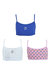 Tom Franks Girls Believe Crop Top (Pack Of 3) (White/Navy/Pink) - White/Navy/Pink