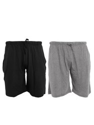 Tom Franks Jersey Lounge Shorts (2 Pack) (Black/Grey) - Black/Grey