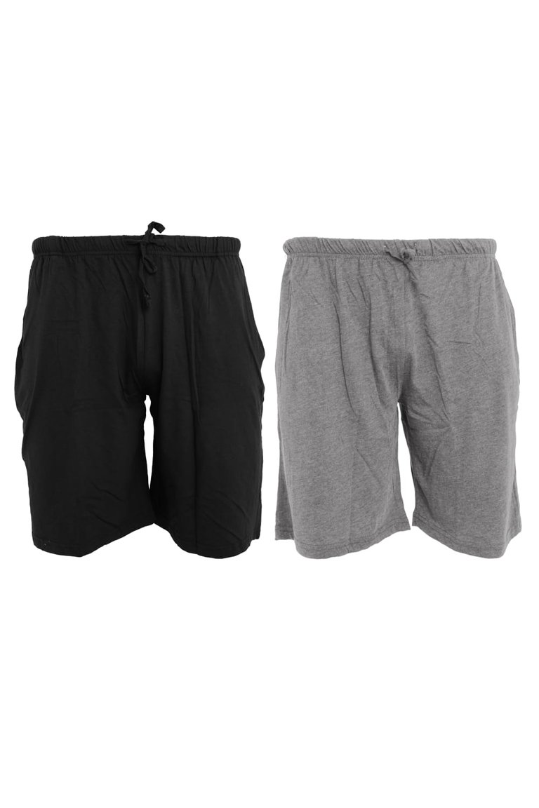 Tom Franks Jersey Lounge Shorts (2 Pack) (Black/Grey) - Black/Grey