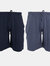 Tom Franks Jersey Lounge Shorts (2 Pack) (Navy/Denim Blue) - Navy/Denim Blue