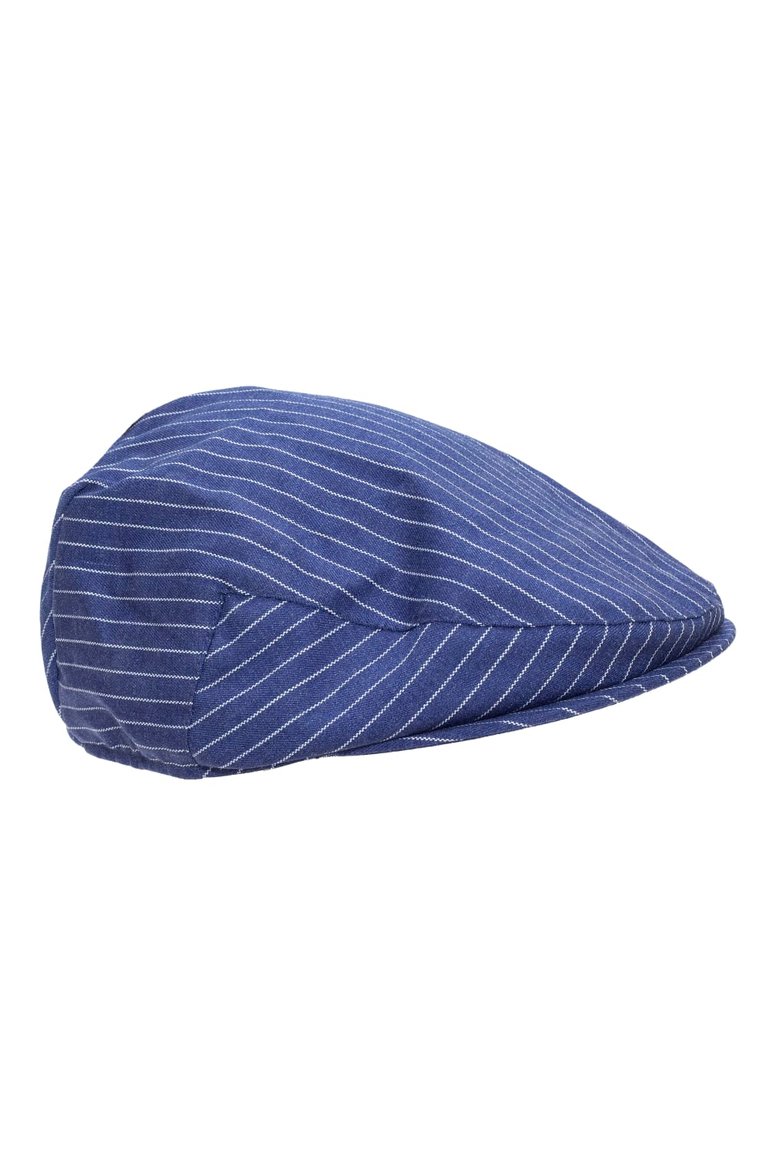 Tom Franks Mens Striped Driving Cap (Navy) - Navy