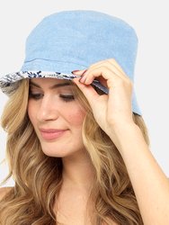 Tom Franks Womens/Ladies Floral Bucket Hat (Denim)