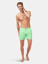 Mens Green Gingham Swim Shorts