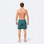 Mens Navy + Green Turtles Swim Trunks