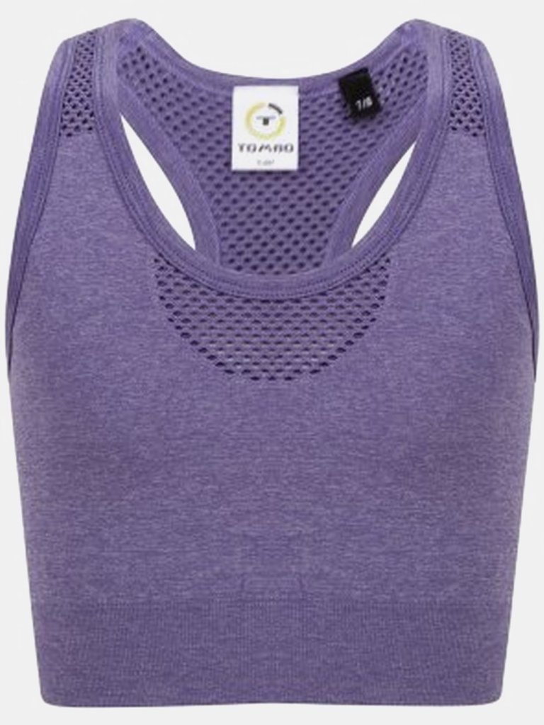 Tombo Kids/Childrens/Girls Seamless Crop Top (Purple Marl) - Purple Marl