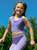 Tombo Kids/Childrens/Girls Seamless Crop Top (Purple Marl)