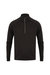 Tombo Mens Long Sleeve Zip Neck Performance Top (Black) - Black