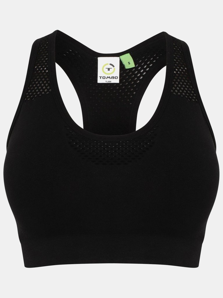 Tombo Womens/Ladies Seamless Crop Top (Black) - Black